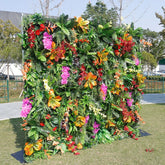 Aperturee - Aperturee Tribal Floral Leaves Artificial Spring Flower Wall
